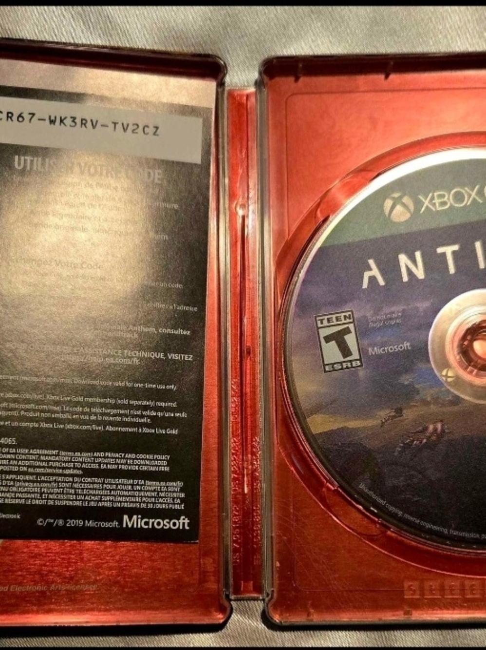 Xbox One Anthem Steel Case. With the Game.